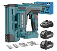 SINGTIP Cloueuse Electrique Sans Fil pour Makk-ita 18V Batterie, Upgrade 18GA 2 en 1 Agrafeuse Electrique avec 2 Batteries 4,0 Ah et 1 000 Clous/Agrafes, 6 Réglages de Profondeur pour Travail du Bois