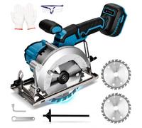 SINGTIP Mini Scie Circulaire Sans Fil Compatible avec Makita 18V Batterie, 7200 tr/min Scies Circulaires Electriques, Coupe d'onglet 45°/90°, 2 Lames 140mm pour Bois et PVC(Batterie Non Fournie)