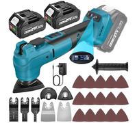 SINGTIP Outil Multifonction Sans Fil pour Maa-kita 18V 21V Batterie, 2 * 4,0 Ah Batteries Scie Oscillant Multitool 6 Vitesses + Mode Automatique 8000-20000tr/min pour Couper, Poncer, Gratter, Scier