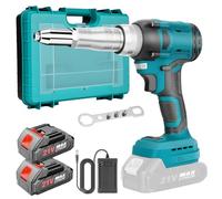 SINGTIP Pince à Riveter sans fil Compatible avec Batterie Makita 18V, 20,000 N Riveteuse Electrique, Pince à Riveter Electrique pour Rivets en Aluminium de 2,4-4,8 mm avec 2 Batteries