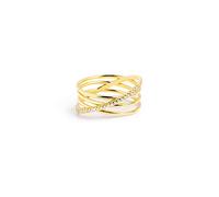 SINGULARU - Bague Comète. Argent sterling 925 avec finition plaqué or 18Kt. Bijoux pour femme. Taille 12