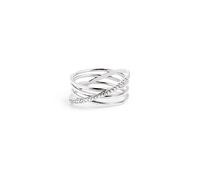 SINGULARU - Bague Comète. Argent Sterling avec Finition Plaqué Rhodium. Bijoux pour Femme. Taille 20