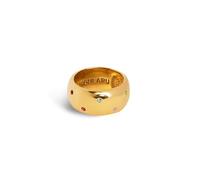 SINGULARU - Bague Curve Rainbow. Laiton avec Finition Plaqué Or 18 Kt. Bijoux pour Femme. Taille 14