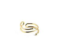 SINGULARU - Bague Double Dot. Ajustable. Argent sterling 925. Taille unique. Finition plaqué or 18Kt. Bijoux pour femme