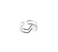 SINGULARU - Bague Double Peak Argent. Ajustable. Argent sterling 925 avec finition plaqué rhodium. Taille unique. Bijoux pour femme