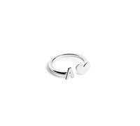 SINGULARU - Bague personnalisée Letter Heart Argent - Bague réglable - Argent sterling 925 avec finition plaquée rhodium - Taille unique - Bijoux pour femme - Fabriqué en Espagne