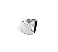 SINGULARU - Bague personnalisée Letter Signet. Solide et ajustable. Laiton avec finition plaqué rhodium. Taille unique. Bijoux pour femme. Lettre V