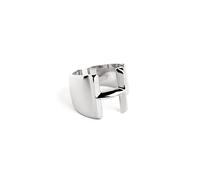 SINGULARU - Bague personnalisée Letter Signet. Solide et ajustable. Laiton avec finition plaqué rhodium. Taille unique. Bijoux pour femme. Lettre H