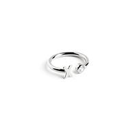 SINGULARU - Bague personnalisée Letter Spark Plata. Ajustable. Argent 925 avec finition plaqué rhodium. Taille unique. Bijoux pour femme. Lettre X