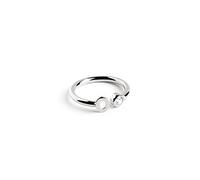 SINGULARU - Bague personnalisée Letter Spark Plata. Ajustable. Argent 925 avec finition plaqué rhodium. Taille unique. Bijoux pour femme. Lettre O