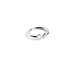 SINGULARU - Bague personnalisée Letter Spark Plata. Ajustable. Argent 925 avec finition plaqué rhodium. Taille unique. Bijoux pour femme. Lettre O