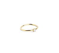 SINGULARU - Bague Single Spark. Argent Sterling 925 avec Finition Plaqué Or 18Kt. Style Solitaire. Bijoux pour Femme. Taille 14