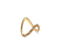SINGULARU - Bague V Scarlett Dance. Laiton avec Plaqué or 18 carats et Zirconee cubique. Bijoux pour Femme. Taille 54.