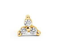 SINGULARU - Boucle d'oreille à l'unité Trebol - Boucle d'oreille en argent Sterling 925 avec finition plaqué or 18 Kt ou Rhodium - Fermoir poussette - Bijoux pour Femme