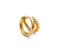 SINGULARU - Boucle d'Oreille Double Tressia. Laiton avec Plaqué or 18 carats. Bijoux pour Femme.