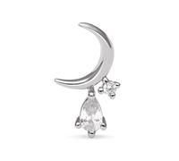 SINGULARU - Boucle d'Oreille Luna Spark. Argent avec Placage au rhodium et Zirconee cubique. Bijoux pour Femme.
