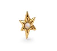 SINGULARU - Boucle d'Oreille Polaris. Argent avec Plaqué or 18 carats et Opale synthétique. Bijoux pour Femme.