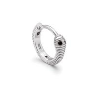 SINGULARU - Boucle d'Oreille Serpent. Argent avec Placage au rhodium et Zirconee. Bijoux pour Femme.