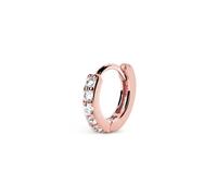 SINGULARU - Boucle d'oreille seule Créole Cleo M. Argent 925 avec finition plaqué or rose 18 kt. Fermoir créole/click. Bijoux pour femme
