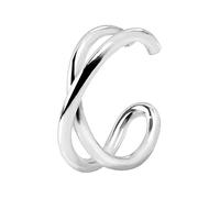SINGULARU - Boucle d'oreille seule Ear Cuff Croix Argent. Argent 925 avec finition plaqué rhodium. Ajustable. Bijoux pour femme