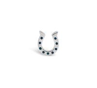 SINGULARU - Boucle d'oreille seule Fer à Cheval. Laiton avec finition plaqué rhodium. Fermoir silicone. Bijoux pour femme.