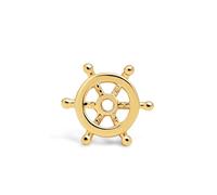 SINGULARU - Boucle d'oreille seule Gouvernail. Argent sterling 925 avec finition plaqué or 18 carats. Motif nautique et fermoir papillon. Bijoux pour femme.
