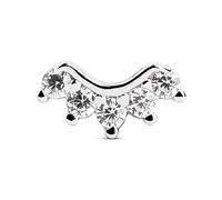 SINGULARU - Boucle d'oreille seule Mini 5 Sparks Argent. Argent sterling 925 avec finition plaqué rhodium. Fermoir à vis. Bijoux pour femme.