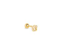 SINGULARU - Boucle d'oreille seule Mini Patte. Argent sterling 925 avec finition plaqué or 18 carats. Fermoir à vis. Bijoux pour femme.