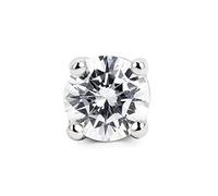 SINGULARU - Boucle d'oreille seule Mini Spark Argent. Argent sterling 925 avec finition plaqué rhodium. Fermoir à vis. Bijoux pour femme.