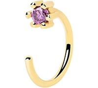 SINGULARU - Boucle d'oreille seule Sophie Lavande. Argent sterling 925 et zircone avec finition plaqué or 18 carats. Bijoux pour femme.