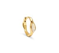 SINGULARU - Boucle d'oreille Solitaire Anneau Hope. Laiton avec placage en Or 18Kt et Pierre Synthétique. Bijoux pour femme.