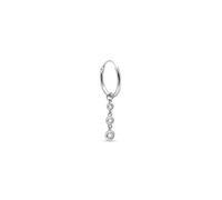 SINGULARU - Boucle d'oreille Unique Anneau Triple Spark. Argent Sterling avec Placage en Rhodium et Zirconium. Bijoux pour Femme
