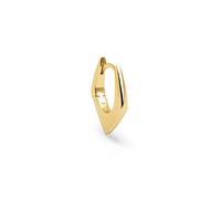 SINGULARU - Boucle d'oreille unique Aro Point. Laiton plaqué or 18 Kt ou rhodium, avec motif rond et zirconias. Bijoux pour femme.