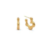 SINGULARU - Boucles d’Oreilles Organic Flower. Acier avec Plaquage Or 18 Kt. Bijoux pour Femme.