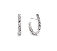 SINGULARU - Boucles d'Oreille Tressia. Laiton avec Placage au rhodium et Verre. Bijoux pour Femme.