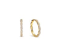 SINGULARU - Boucles d'Oreille Tressia Spark. Laiton avec Plaqué or 18 carats et Zirconee cubique. Bijoux pour Femme.