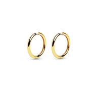 SINGULARU - Boucles d'oreilles Anneaux Carmen L. Laiton avec Finition Plaqué Or 18Kt. Fermoir Congo. Bijoux pour Femme