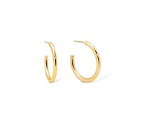 SINGULARU - Boucles d'oreilles Anneaux Tube. Acier avec Plaqué Or 18Kt. Massifs avec Fermoir Poussette. Bijoux pour Femme