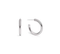 SINGULARU - Boucles d'oreilles Aro Alma Argent. Laiton avec Finition Plaqué Rhodium. Détails en Zirconiums. Fermoir Congo/Click. Bijoux pour Femme