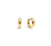 SINGULARU - Boucles d'oreilles Aro Astra S. Laiton avec Finition Plaqué Or 18Kt. Détails Zirconiums et Étoiles. Bijoux pour Femme