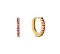 SINGULARU - Boucles d'oreilles Aro Raspberry. Argent Sterling 925 avec Finition Plaqué Or 18Kt et Zirconiums. Fermoir Congo/Click. Bijoux pour Femme