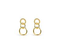 SINGULARU - Boucles d'oreilles Circles Twist. Laiton avec Plaqué Or 18Kt. Fermoir Poussette. Bijoux pour Femme