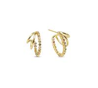 SINGULARU - Boucles d'oreilles Créoles Orbit. Laiton avec finition plaqué or 18 kt. Bijoux pour femme