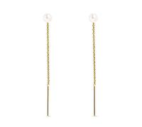 SINGULARU - Boucles d'oreilles Falling Pearl. Argent 925 avec finition plaqué or 18 kt. Sans fermoir. Bijoux pour femme