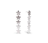 SINGULARU - Boucles d'oreilles Five Stars. Acier. Longues avec Motif Étoiles. Fermoir Silicone. Bijoux pour Femme