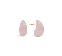 SINGULARU - Boucles d'oreilles Gota Crush. Laiton avec Plaqué Or 18Kt. Motif en Pierre Naturelle Quartz. Fermoir Silicone. Bijoux pour Femme