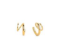 SINGULARU - Boucles d'oreilles Gota Spiral. Argent Sterling avec Plaqué Or 18Kt. Légères et sans Fermoir. Bijoux pour Femme