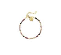 SINGULARU - Bracelet Altea Dots Tourmaline Syra. Acier avec Plaqué Or 18Kt et pierres naturelles de Tourmaline. Bijoux pour Femme