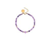 SINGULARU - Bracelet Amulet. Acier avec Plaqué Or 18 Kt et Pierre Naturelle. Bijoux pour Femme.