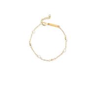 SINGULARU - Bracelet Bahia Pearls. Argent sterling 925 avec plaqué or 18Kt et perles de culture. Bijoux pour femme